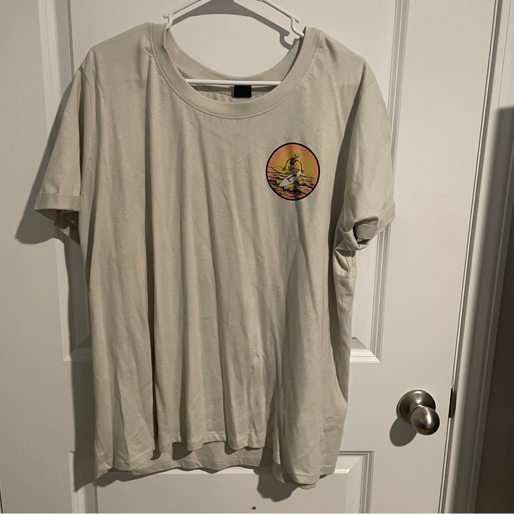 Beige Surf Graphic T-Shirt